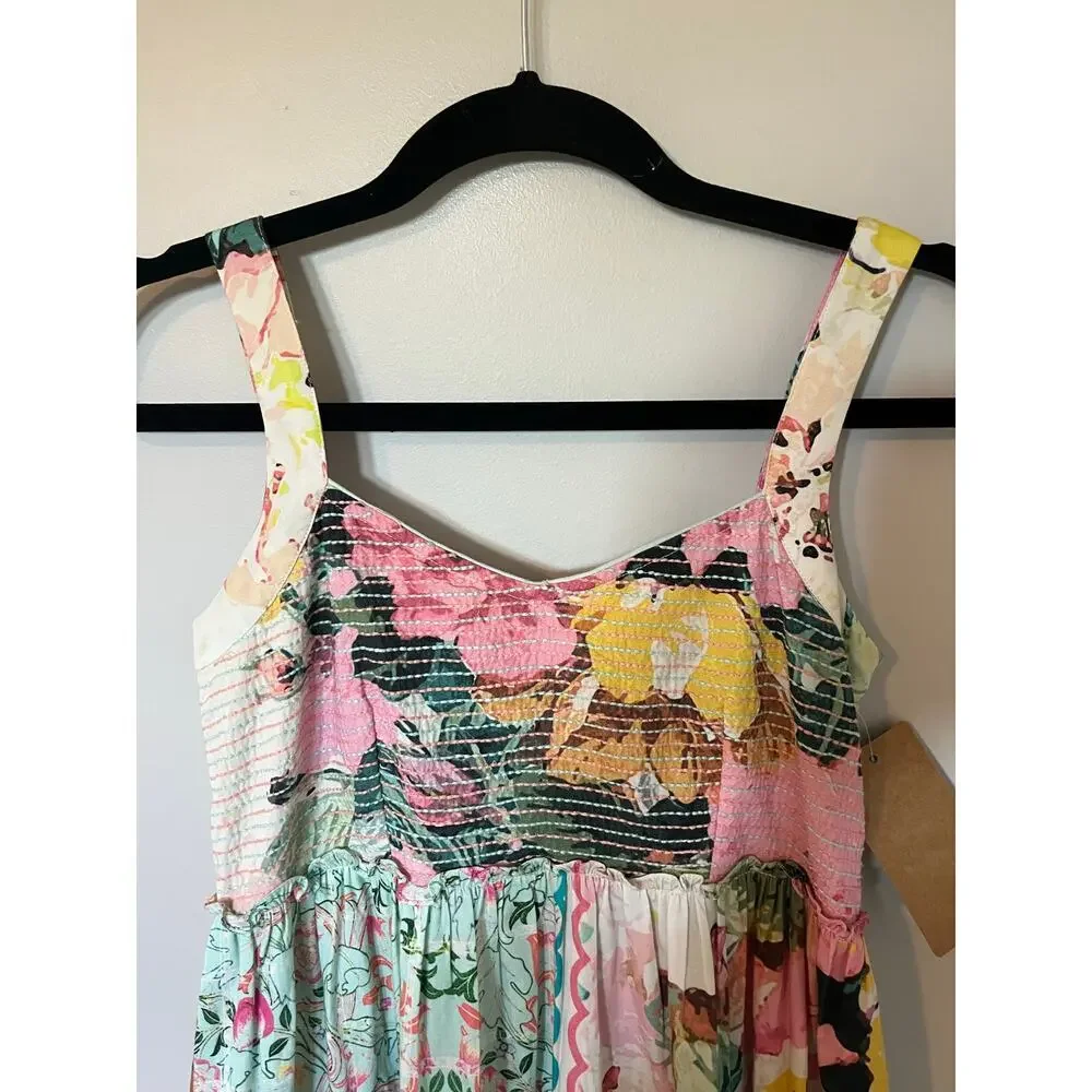 HEMANT &‎ NANDITA Teien Floral empire waist maxi Cotton Dress xs nwt - Picture 15 of 15